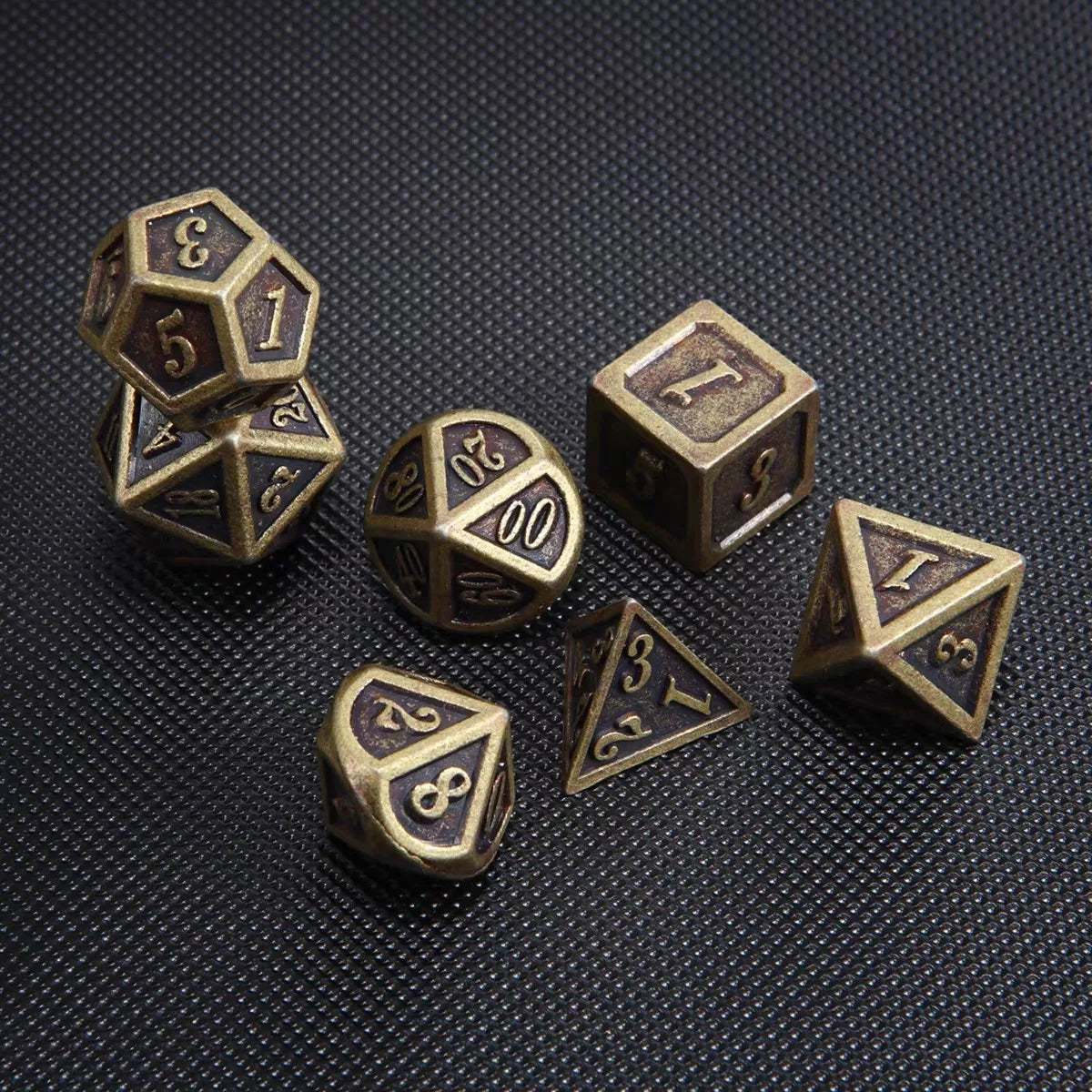 7PCS Metal Dice Bronze