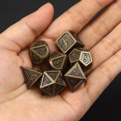 7PCS Metal Dice Bronze